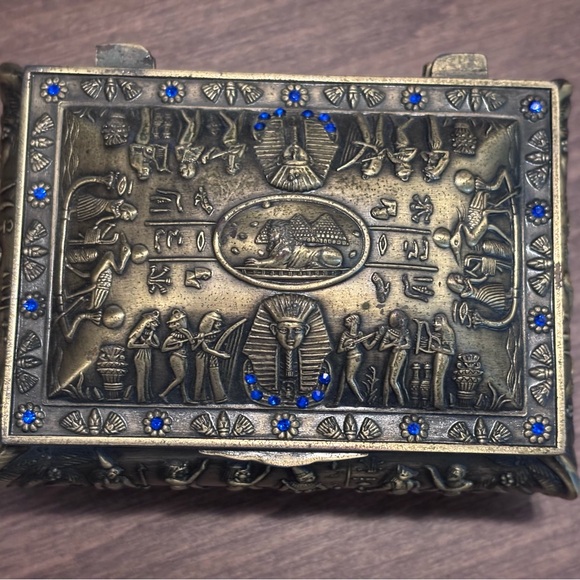 Egyptian Jewelry Box with Blue Accents - Picture 10 of 12